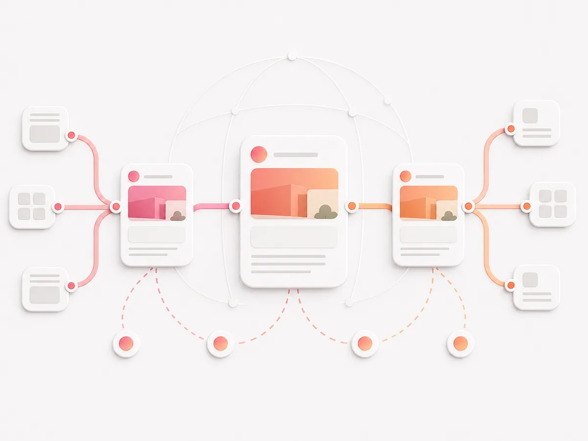 Conceptual architecture connecting canonical content, languages and discovery surfaces